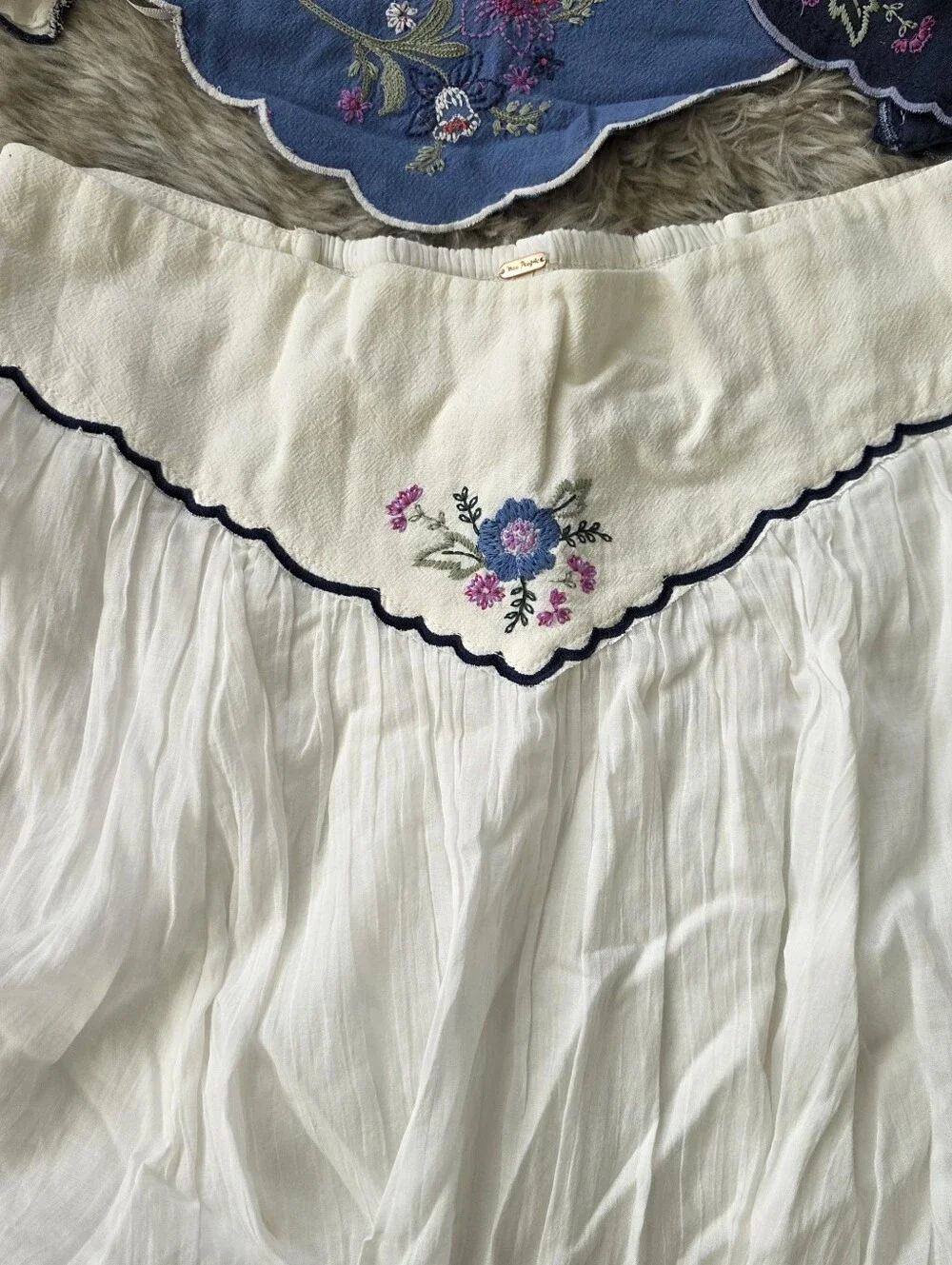 Free People Sacred Heart Midi Skirt Set Egret Combo Ivory Women's Size Small